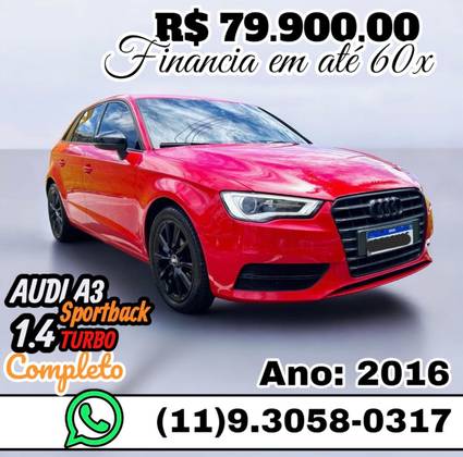 AUDI A3 1.4 TFSI SPORTBACK 16V GASOLINA 4P S-TRONIC